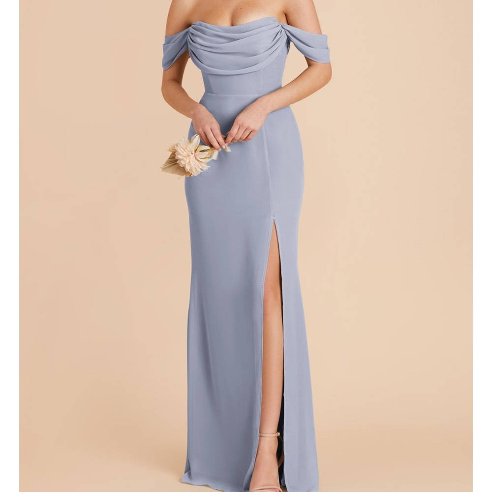 Elegant Off-Shoulder Maxi Dress in Light Blue